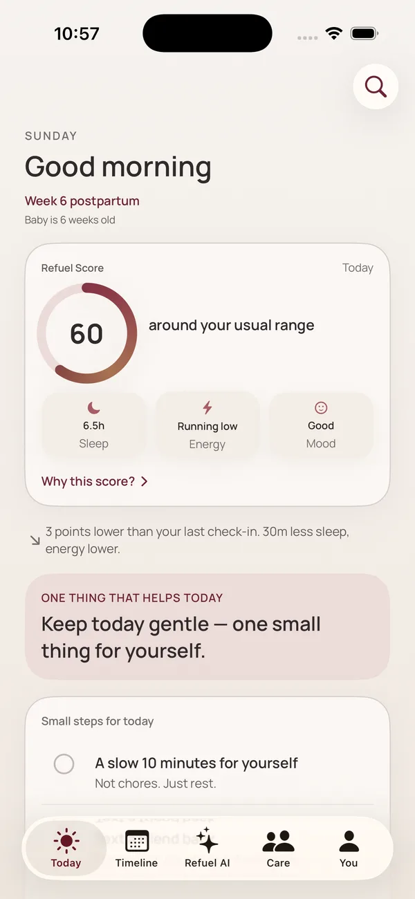 Mommy Refuel app screenshot