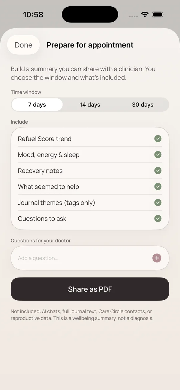 Mommy Refuel app screenshot