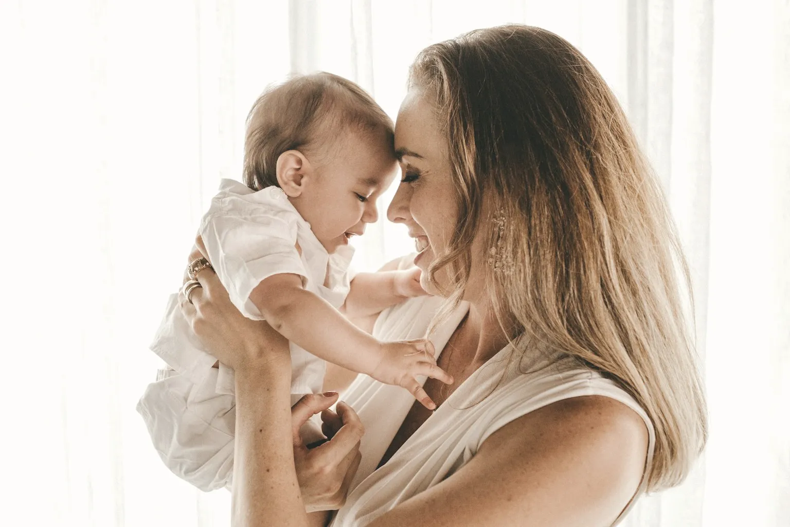 Editorial image of a mother and child sharing a quiet moment